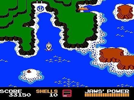 MV5BOTQ3NmQ3ZjctMDFjZC00YTgyLWEzNDQtYTg4NTk5ZmQwNjhiXkEyXkFqcGc@._V1_QL75_UX442.5_ Jaws NES : Plongez dans le classique culte de 1987